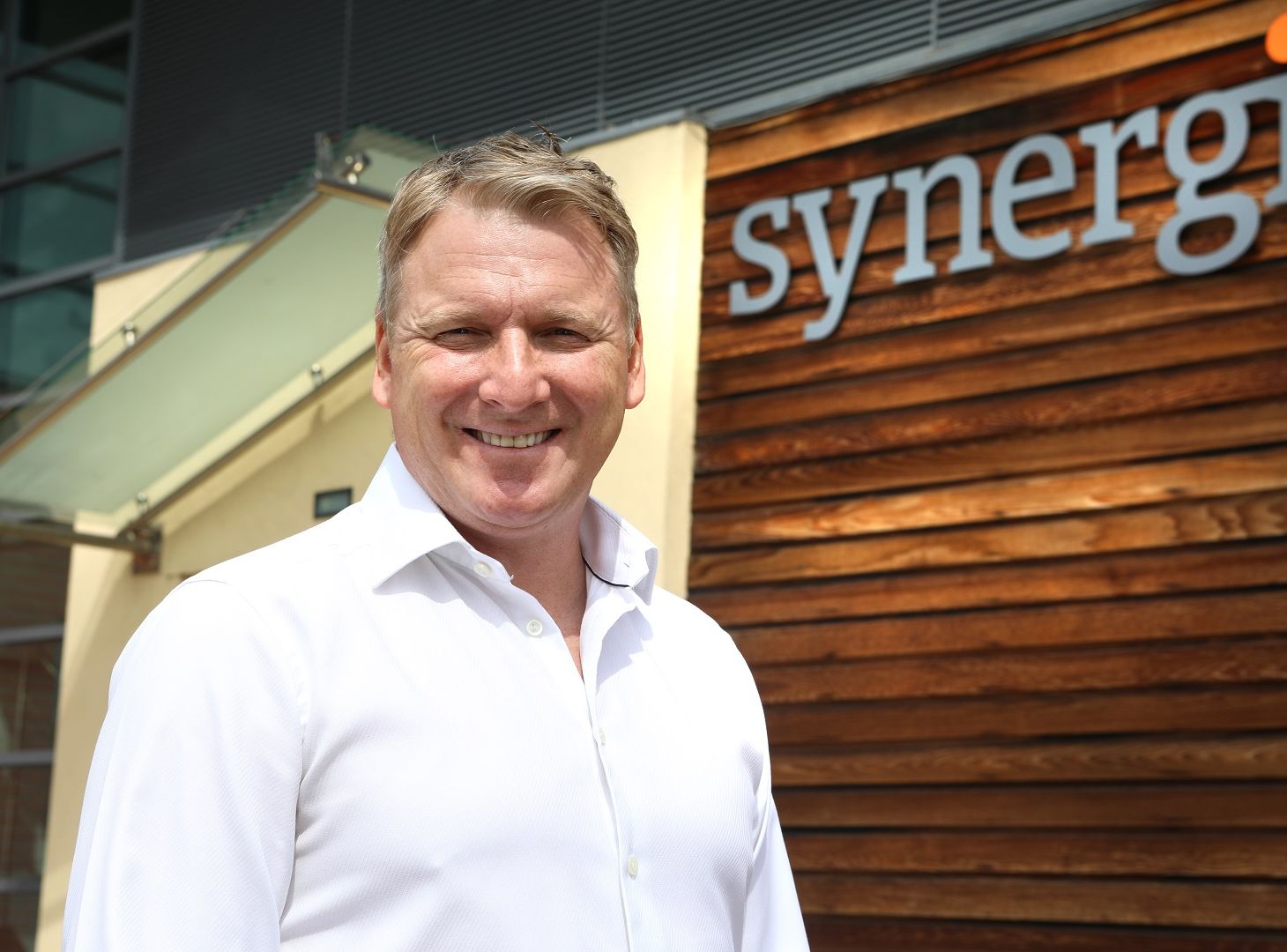 Image of Peter Joynson, outside of the Synergi Offices