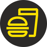 Yellow food and drink logo