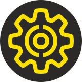 Yellow cog logo