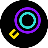 Magnifying glass logo